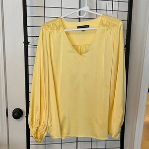 Boston Proper Yellow V-Neck Blouse